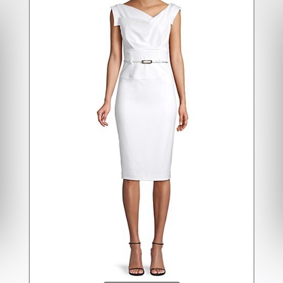 Black Halo Jackie O Cap Sleeve Sheath Dress Size 0 NWT